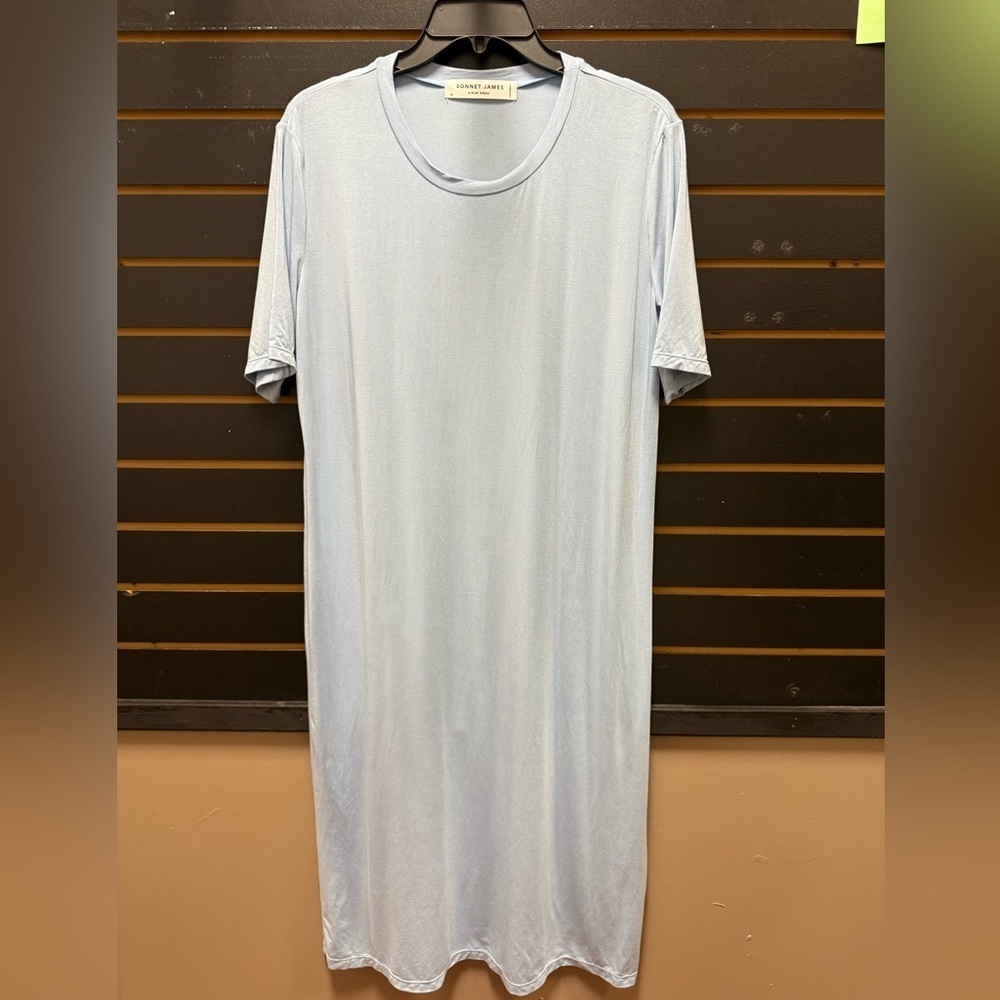 Sonnet James Baby Blue Play Shirt Midi Dress Size M